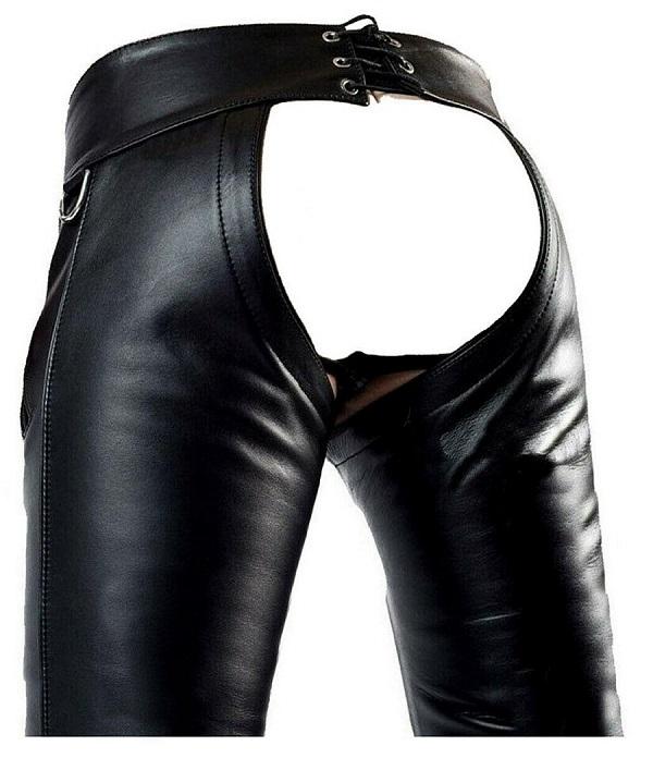 Leather Convertible Chaps Pants Adult