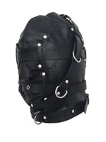 Load image into Gallery viewer, Leather bondage hood with multiple straps and rings
