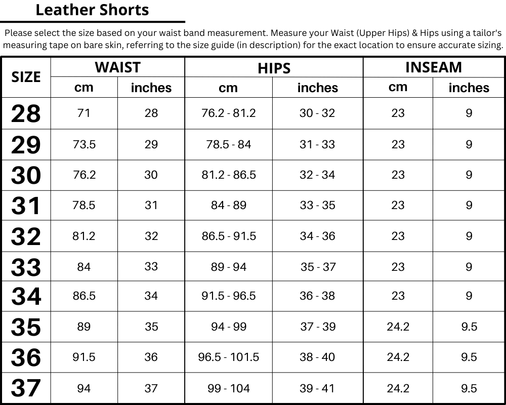 Men's Real Leather Black Cargo Shorts