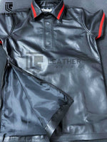 Load image into Gallery viewer, Skinny Fit Leather Polo-shirt
