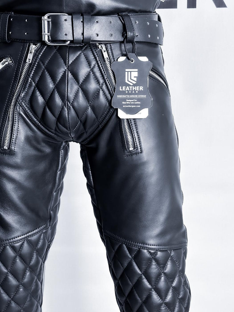 Gay Leather Padded Pants - Leather Padded Sailor Pants