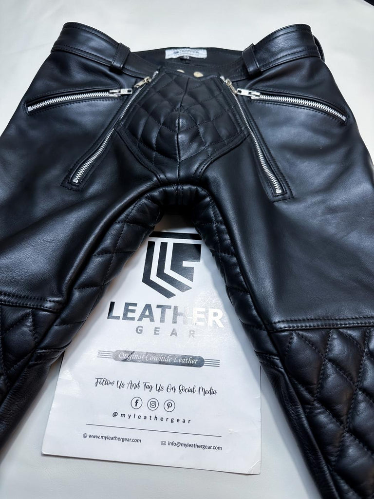my leather gear Gay Leather Padded Pants – Gepolsterte Lederhose