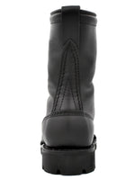 Charger l&#39;image dans la galerie, Back view of Leather Exclusive Combat Boots – mid-calf height with pull tab and black stitching
