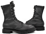 Charger l&#39;image dans la galerie, Pair of Leather Exclusive Combat Boots – fetish-ready black leather combat boots for gay bikers and BLUF outfits
