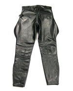 Lade das Bild in den Galerie-Viewer, Leather Ranger Pants back side laying flat – displaying quilted seams and functional rear structure.
