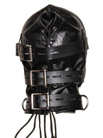 Lade das Bild in den Galerie-Viewer, Back lacing of Leather Gag Hood Mask with multiple buckles
