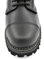 Charger l&#39;image dans la galerie, Close-up of steel toe on The 20-Hole Dominator Boots – rugged polishable leather for gay fetish and biker wear
