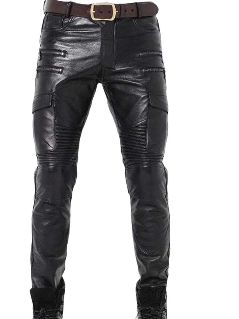 Mens Genuine Leather Black Shinny Jeans Pants Leather Sheep Leather Me –  Leather Adults