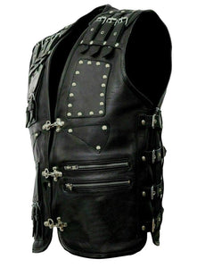 Buckled Leather Vest - Bikers Design