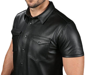 Classic Leather Shirt Black