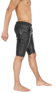 Leather Jogger Shorts