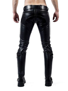 Men's Real Leather Skinny Fit Padded Pants