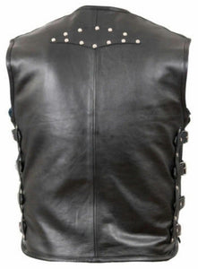 Buckled Leather Vest - Bikers Design