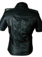 Load image into Gallery viewer, Men&#39;s Real Leather Uniform Shirt - Short Sleeves

