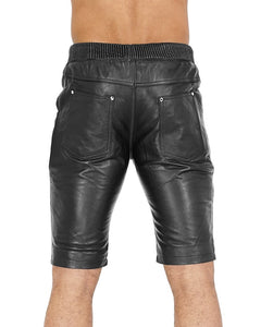 Leather Jogger Shorts