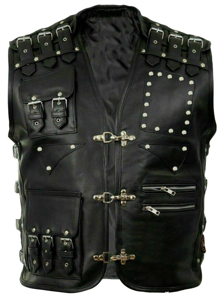 Gilet en Cuir Marron pour Homme Biker et Motard Gilet en Cuir Marron pour Homme Biker et Motard