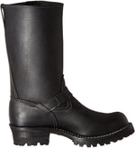 Load image into Gallery viewer, Right side view of black 11-inch biker boots for gay leather scene and motorcycle fetish wear
