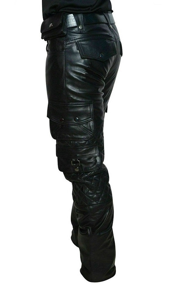 Leather Padded Cargo Pants