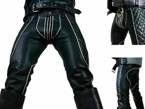 PADDED LEATHER PANTS