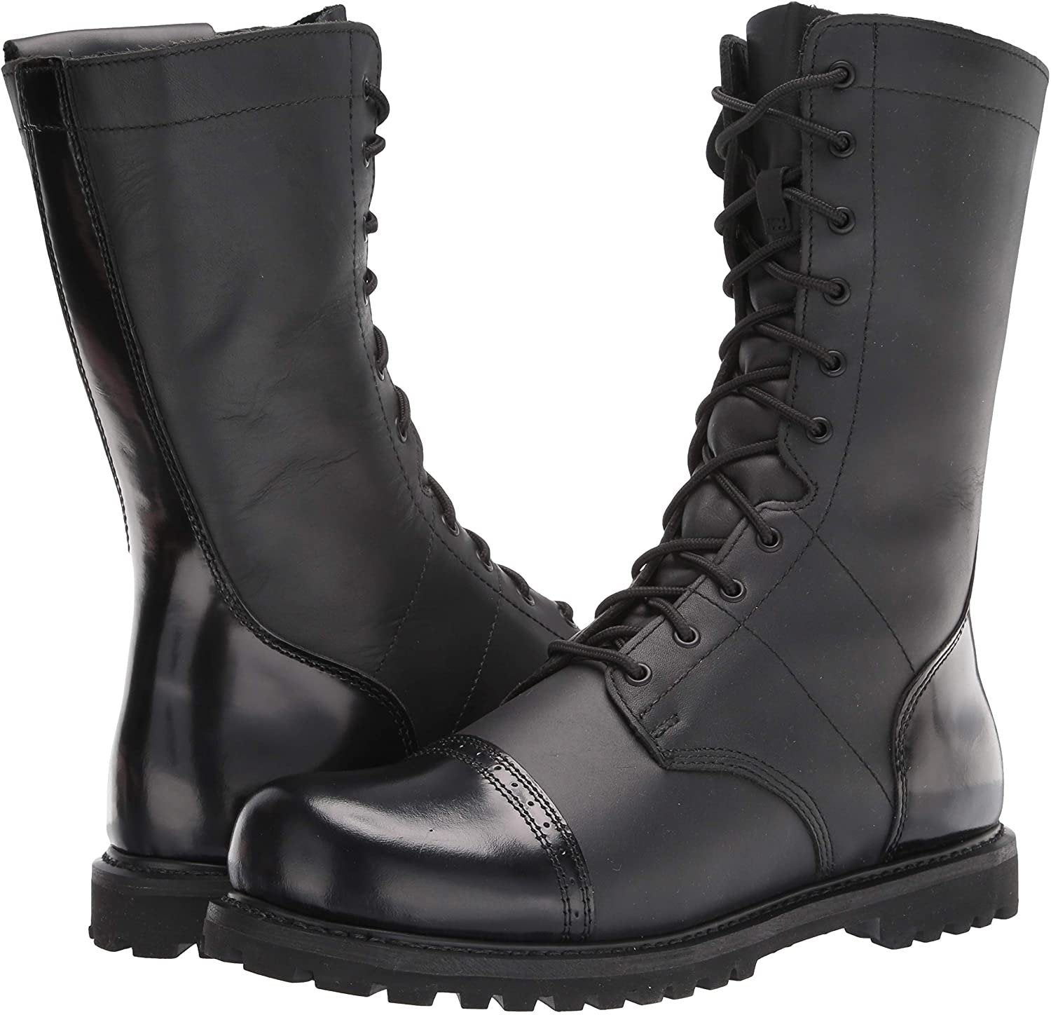 Black Leather Military Boots