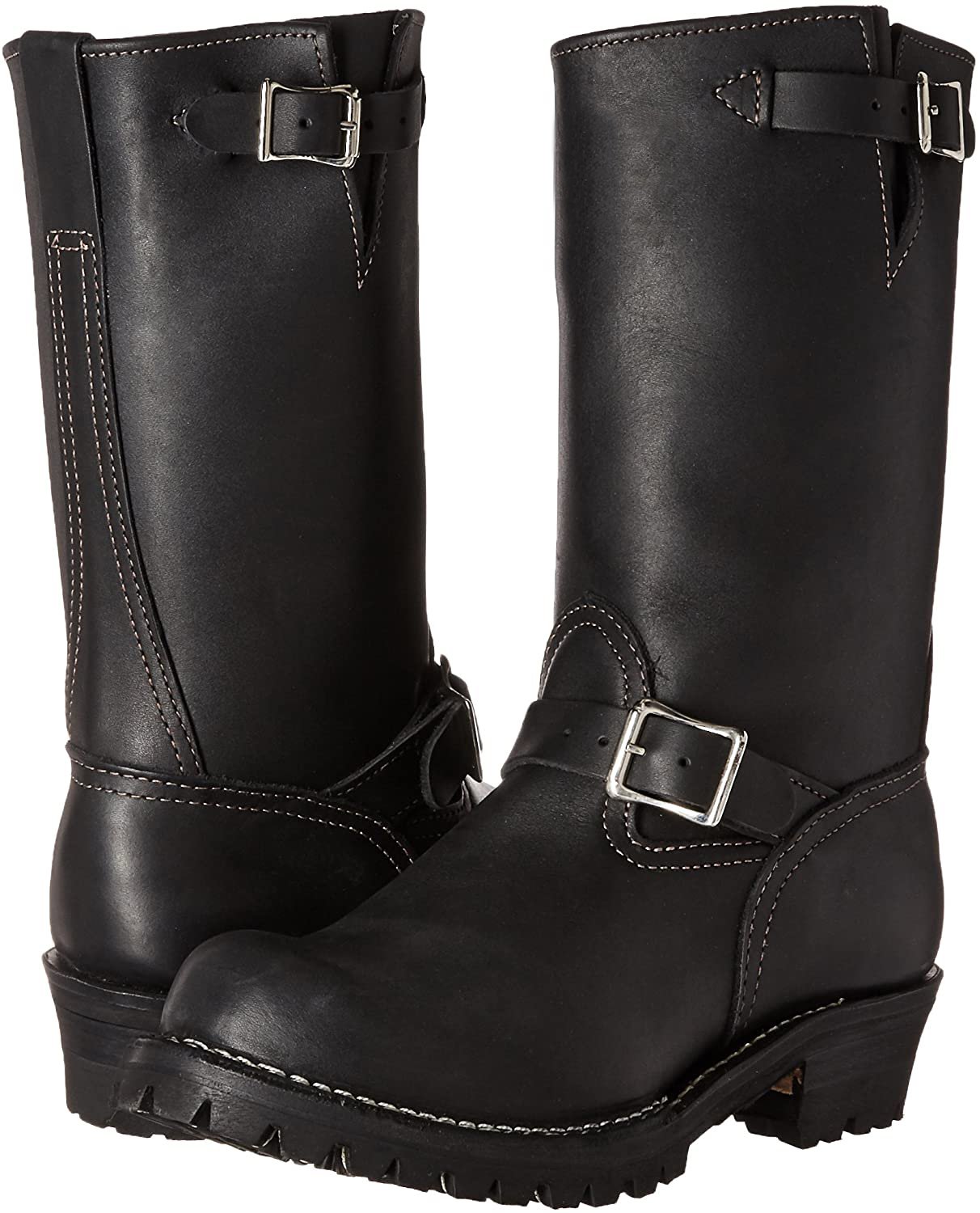 Black Leather Boss Boots mid Calf