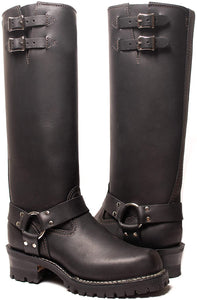 Double Strap Black Leather Harness Boots – LeatherGear