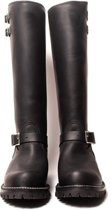 Double Strap Black Leather Boots