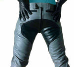 Load image into Gallery viewer, Real Leather Quilted Pants Gray &amp; Black
