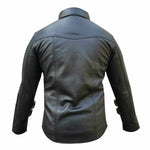 Lade das Bild in den Galerie-Viewer, Back view of leather shirt showing clean silhouette perfect for gay leathermen
