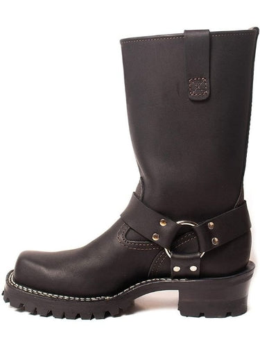 Left Side View of The Bold Harness Boots – 11-Inch Black Leather Harness Boot for Gay Fetish Gear