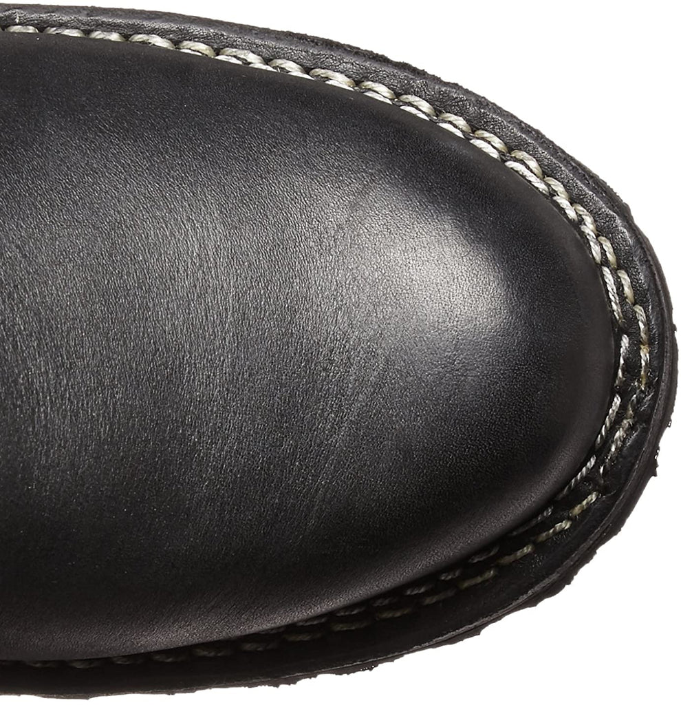 Top-down view of black leather engineer boots for gay leather gear and boot worship by leathergear