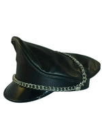 Load image into Gallery viewer, Leather Biker Cap Black

