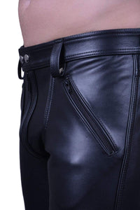 Men's Real Leather Pants Black