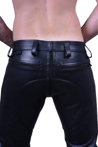 Men's Padded Real Cowhide Leather Jeans